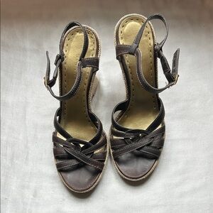 Gianni Bini Dark Brown Espadrille Sandals